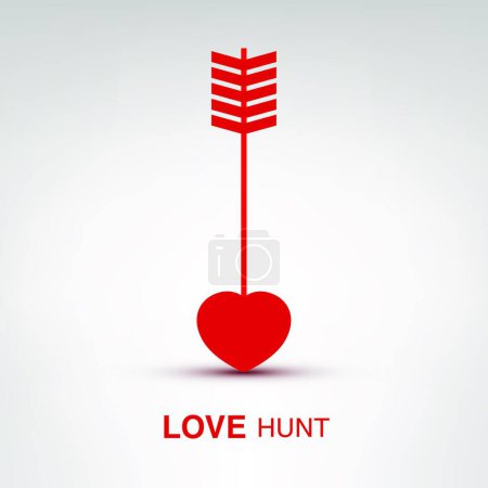Téléchargez les illustrations : Love Hunt, illustration vectorielle design simple - en licence libre de droit