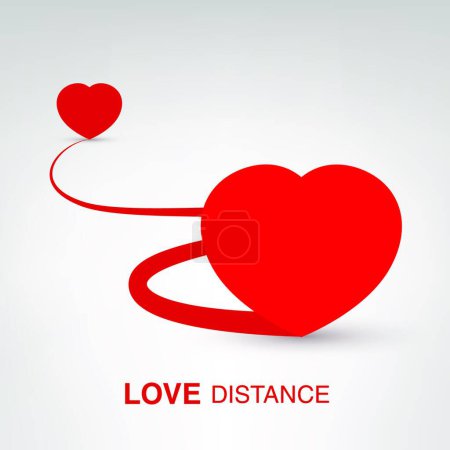 Téléchargez les illustrations : Love Distance, illustration vectorielle design simple - en licence libre de droit