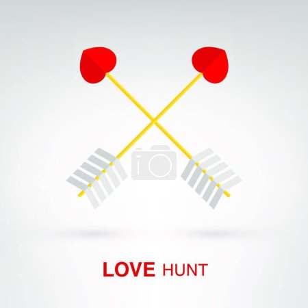 Téléchargez les illustrations : Love Hunt, illustration vectorielle design simple - en licence libre de droit