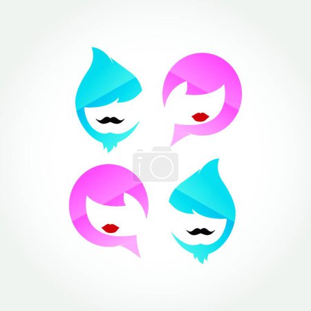 Ilustración de Chat de género, ilustración vectorial diseño simple - Imagen libre de derechos