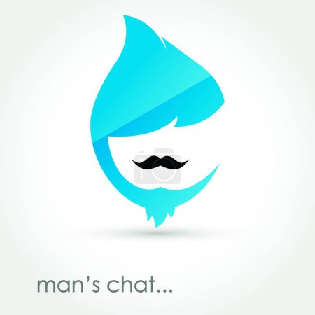 Illustration for Man's chat, vector illustration simple design - Royalty Free Image