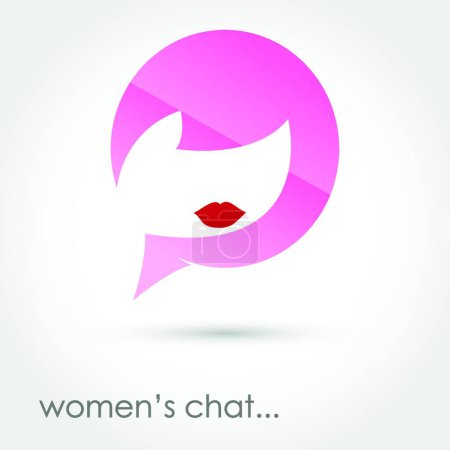 Ilustración de Chat de mujeres, ilustración vectorial diseño simple - Imagen libre de derechos