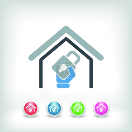 Illustration for House defense icon, vector illustration - Royalty Free Image