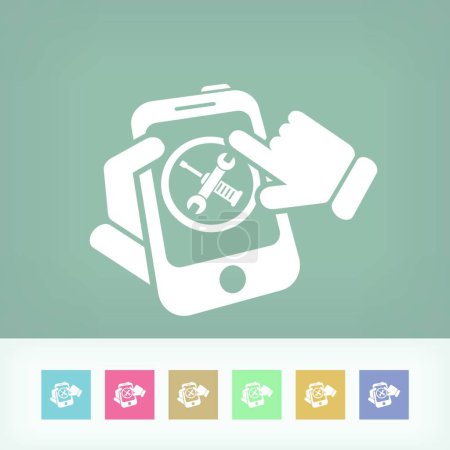 Téléchargez les illustrations : Illustration vectorielle du paramètre Smartphone - en licence libre de droit