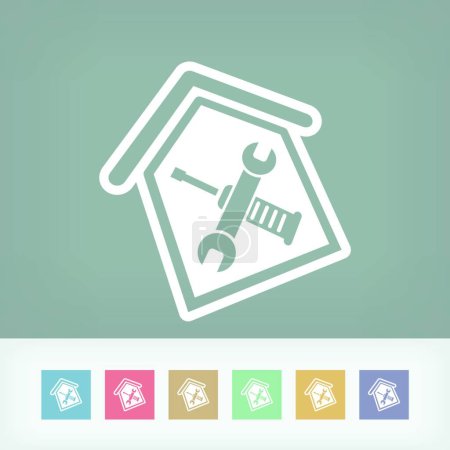 Illustration for House repair icon, vector illustration - Royalty Free Image