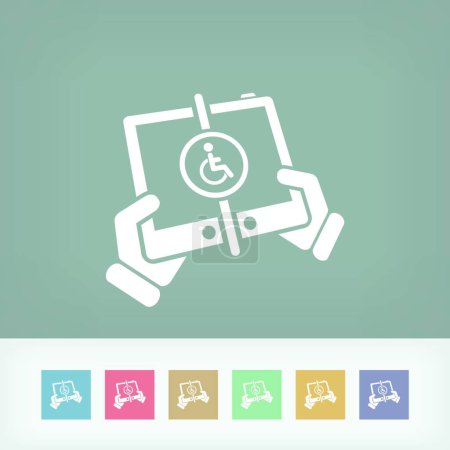 Ilustración de Handicap tableta conexión vector ilustración - Imagen libre de derechos