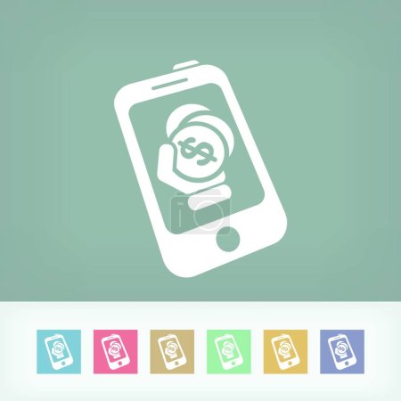 Téléchargez les illustrations : "Téléphone plan tarifaire "illustration vectorielle icône web - en licence libre de droit