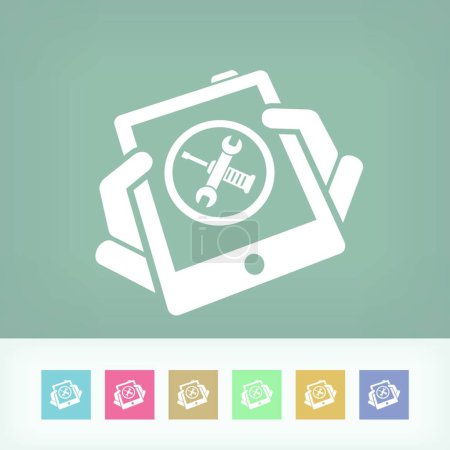 Ilustración de "Configuración del dispositivo de pantalla táctil "ilustración del vector del icono web - Imagen libre de derechos
