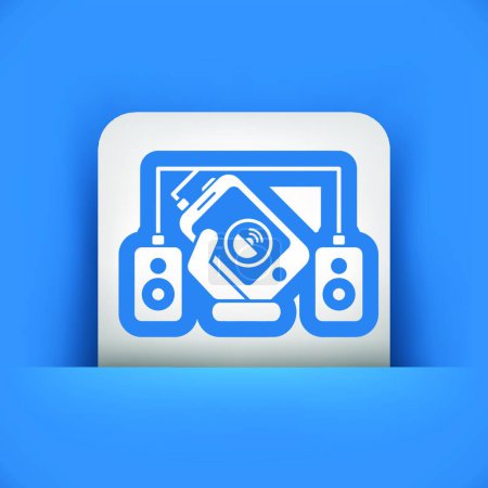 Ilustración de Smartphone icono reproductor de música, vector ilustración diseño simple - Imagen libre de derechos
