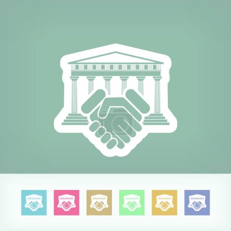 Illustration for Courthouse agreement icon vector illustration - Royalty Free Image