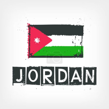 Téléchargez les illustrations : Illustration vectorielle stylisée drapeau jordan - en licence libre de droit