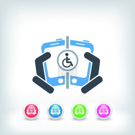 Téléchargez les illustrations : "Connexion personnes handicapées "illustration vectorielle icône web - en licence libre de droit