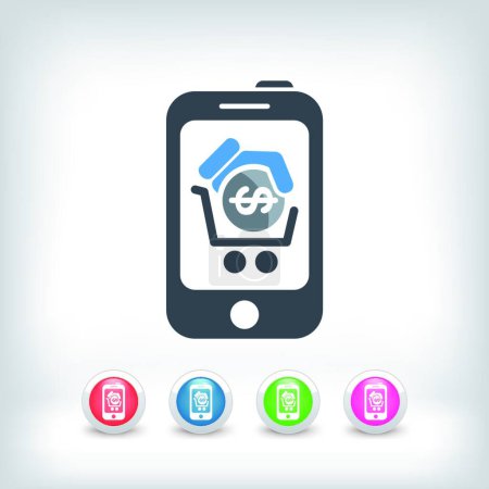 Illustration for Smartphone cart icon, vector illustration simple design - Royalty Free Image