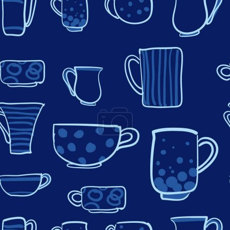 Illustration for Set of cups, vector illustration simple design - Royalty Free Image