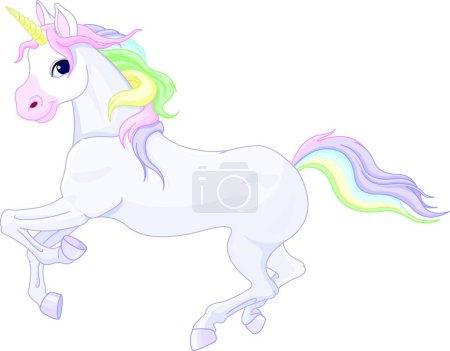 Ilustración de Unicornio de hadas, ilustración vectorial diseño simple - Imagen libre de derechos