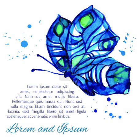 Téléchargez les illustrations : Aquarelle Papillon, illustration vectorielle design simple - en licence libre de droit
