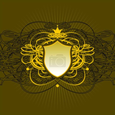 Illustration for Illustration of the calligraphic shield - Royalty Free Image