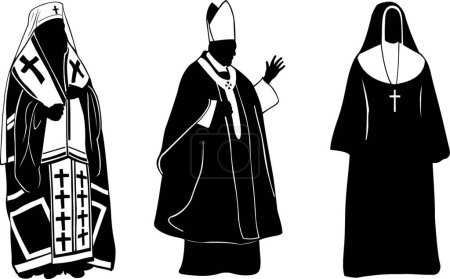 Illustration for Illustration of the priests - Royalty Free Image