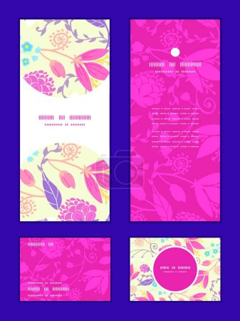 Illustration for Vector fresh field flowers and leaves vertical frame pattern - Royalty Free Image