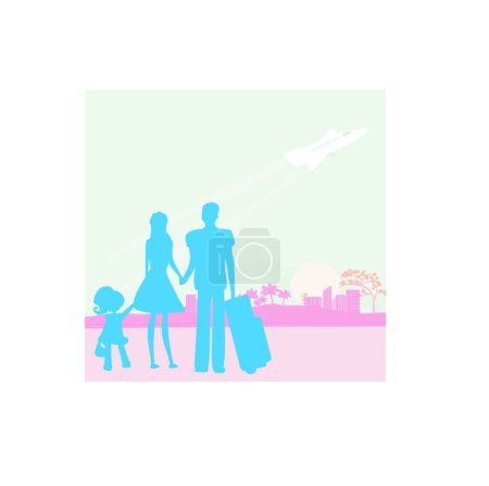 Téléchargez les illustrations : Illustration vectorielle de vacances en famille - en licence libre de droit