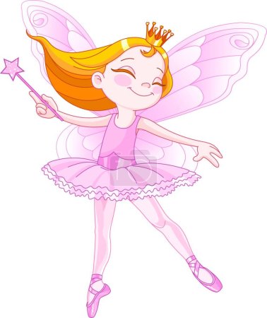 Illustration for Cute fairy ballerina vector illustration - Royalty Free Image