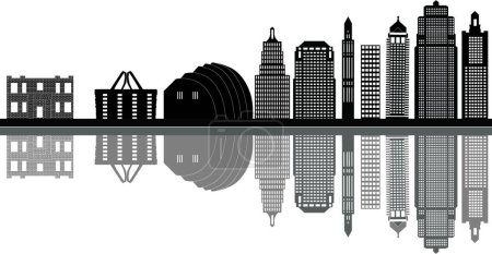 Téléchargez les illustrations : Illustration vectorielle skyline de kansas city - en licence libre de droit