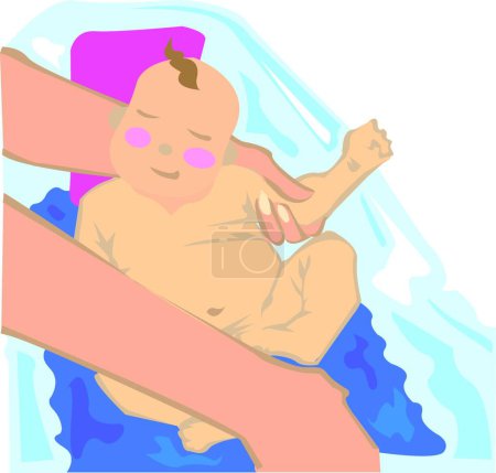 Téléchargez les illustrations : Illustration vectorielle Baby Bath - en licence libre de droit