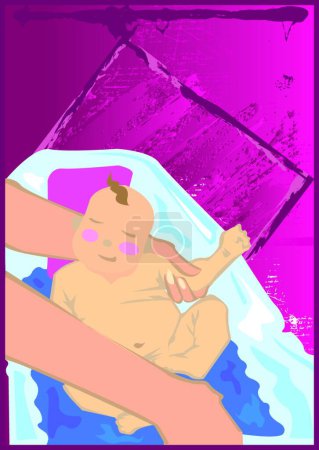 Ilustración de Bebé baño vector ilustración - Imagen libre de derechos