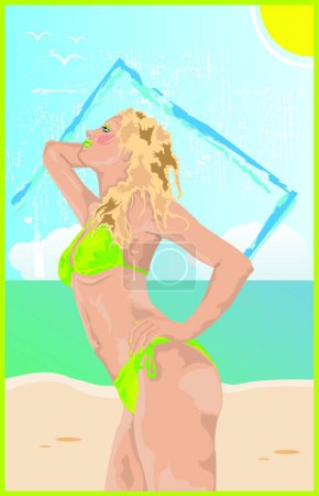 Illustration for Beach Beauty woman vector illustration - Royalty Free Image