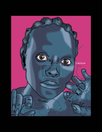 Téléchargez les illustrations : Illustration vectorielle Blue Pink Woman - en licence libre de droit
