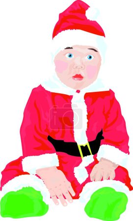 Illustration for Santa's Little Helper In Red - Royalty Free Image