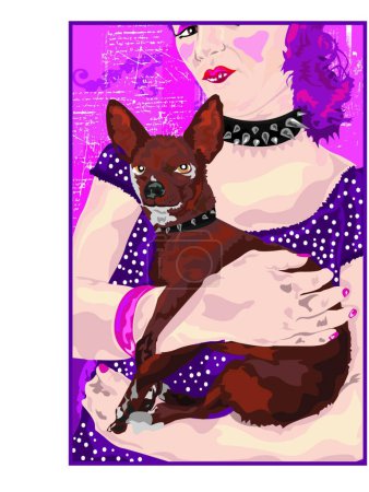Illustration for Illustration of the Chihuahua and The Lady - Royalty Free Image