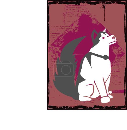 Téléchargez les illustrations : Illustration vectorielle pour chien Malamute - en licence libre de droit