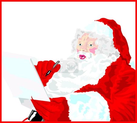 Téléchargez les illustrations : La liste coquine et gentille du Père Noël - en licence libre de droit