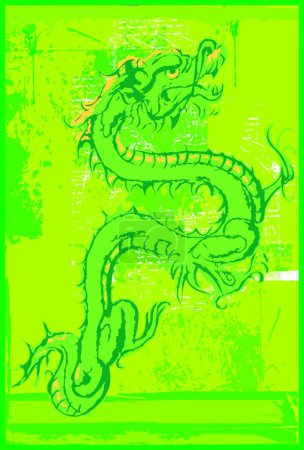 Ilustración de Ilustración de arte de dragón animal místico - Imagen libre de derechos