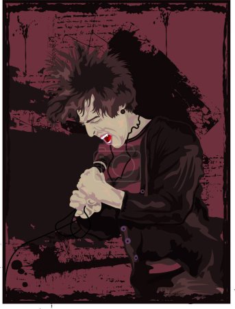 Illustration for Grunge Singer, graphic vector illustration - Royalty Free Image