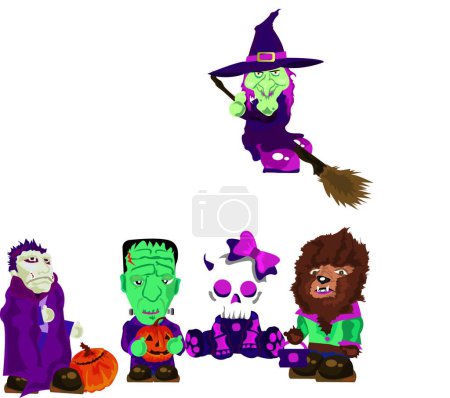 Ilustración de Halloween, ilustración vectorial gráfica - Imagen libre de derechos