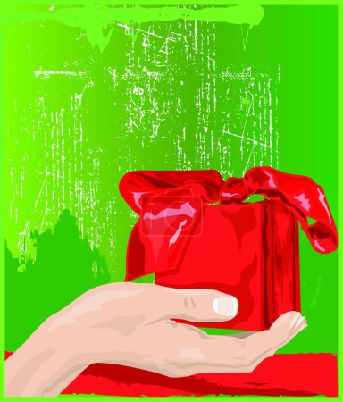 Illustration for Handing A Present, graphic vector illustration - Royalty Free Image