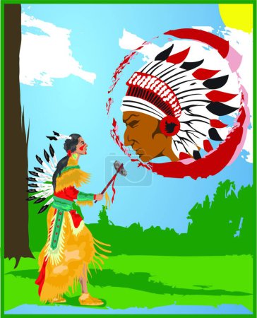 Illustration for Indian Hunt, vector illustration simple design - Royalty Free Image