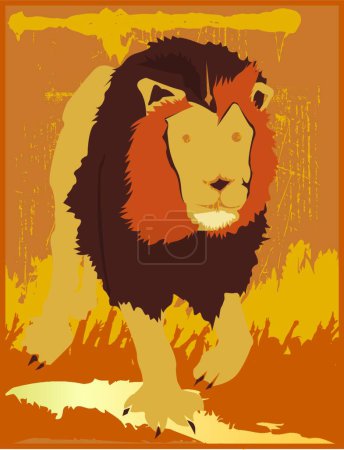 Téléchargez les illustrations : Lion, illustration d'icône simple web - en licence libre de droit