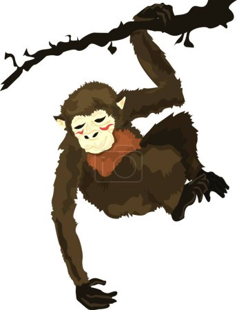 Illustration for Monkey, web simple icon illustration - Royalty Free Image