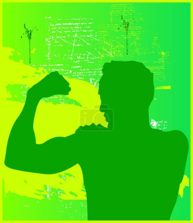 Téléchargez les illustrations : Muscle Man, illustration vectorielle design simple - en licence libre de droit