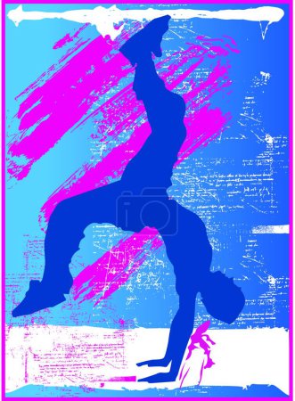 Ilustración de Break dance sobre fondo artístico - Imagen libre de derechos