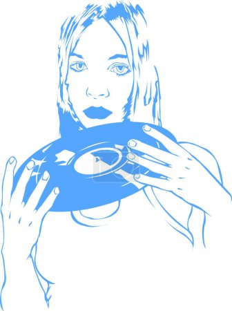 Illustration for DJ Girl vector illustration - Royalty Free Image