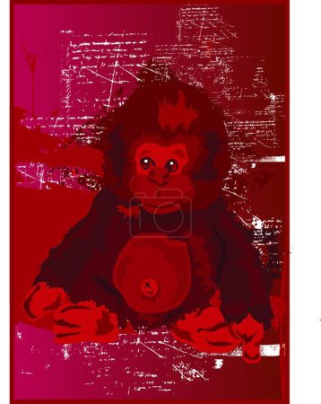 Ilustración de Fiebre del mono rojo, ilustración vectorial - Imagen libre de derechos