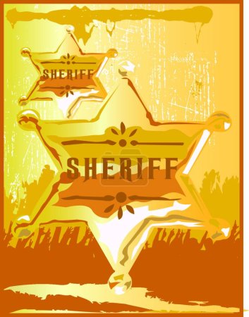 Ilustración de Sheriff Gold Electro, ilustración vectorial diseño simple - Imagen libre de derechos