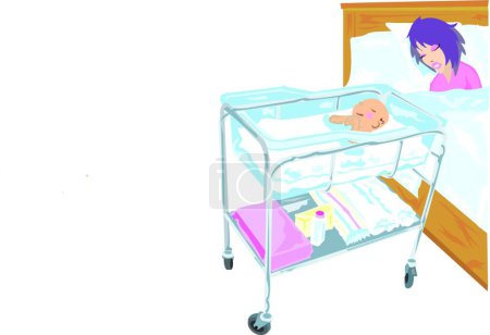 Téléchargez les illustrations : Illustration du sommeil du bébé - en licence libre de droit