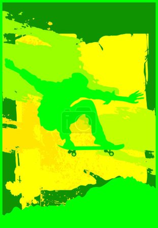 Illustration for Illustration of the Skateboarder Silhouette - Royalty Free Image