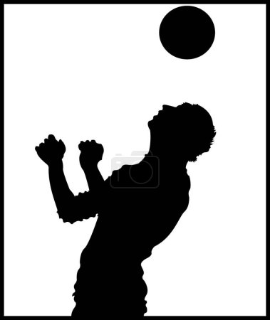 Illustration for Soccer Head Black and White - Royalty Free Image