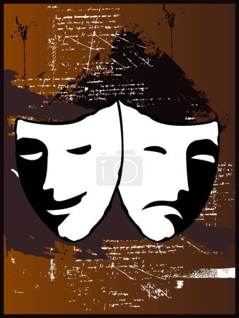 Ilustración de Ilustración de las máscaras de teatro - Imagen libre de derechos
